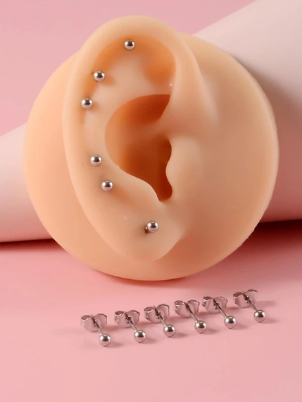12pcs Round Ball Stud Earring