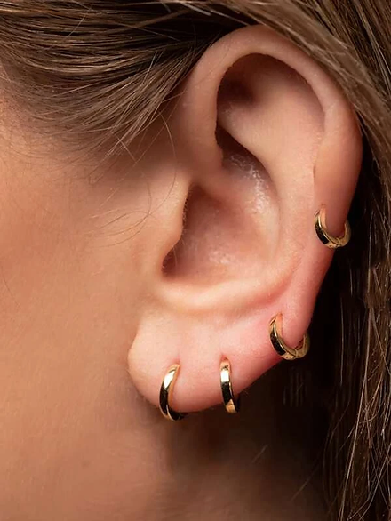 2pairs Cuff Hoop Earrings