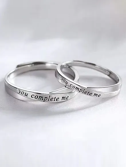 2pcs Couple Silver Band
