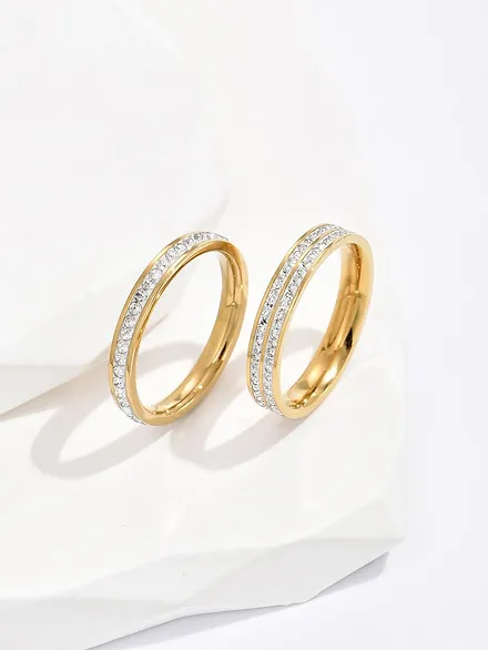2pcs Zircon Designed Ring
