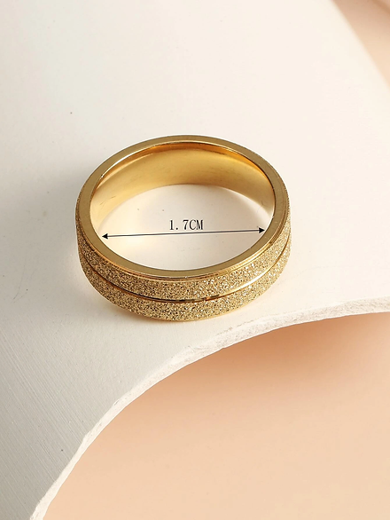 Gold Plated Stainless Steel Embevelled Ring 1