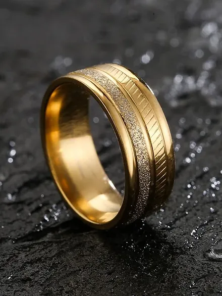 Men Textured Metal Ring 1