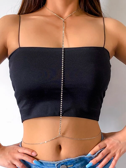 Rhinestone Décor Body Chain