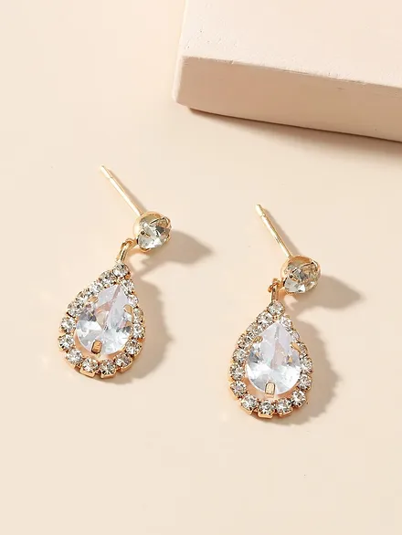 Rhinestone Water Drop Earrings 6