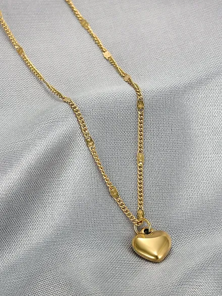 Solid Heart Stainless Necklace