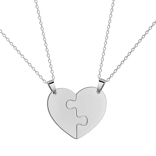 Stainless Steel Love Puzzle Pendant Necklace