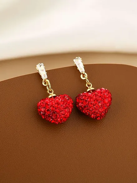 Textured Heart Drop Earrings